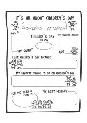 English Worksheet: Its all about childrens day