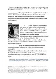 English Worksheet: Japanese Subcultures That Are Insane