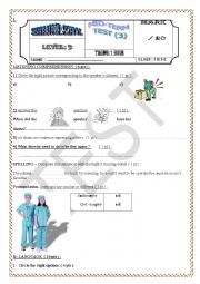 English Worksheet: mid test 3 seventh grade tunisian school