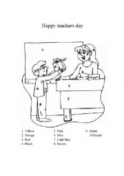English Worksheet: Teachers day coloring page
