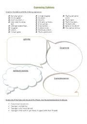 English Worksheet: expressing opinions