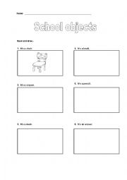 English Worksheet: School objects