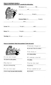 English Worksheet: muzzy in gondoland (episode 1)