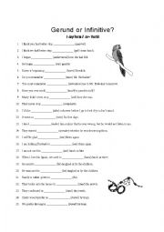 English Worksheet: Gerunds or Infinitives? (American)