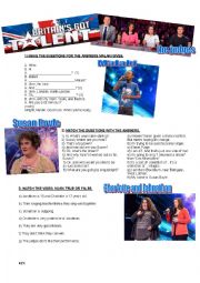 English Worksheet: BRITAINS GOT TALENT