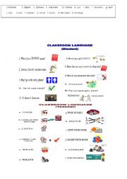 English Worksheet: Classroom language