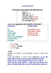 English Worksheet: Suggestions