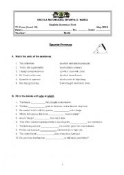 English Worksheet: Grammar test