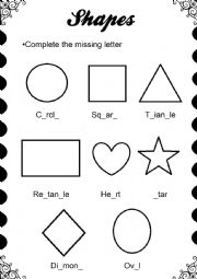 English Worksheet: Shapes