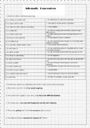 English Worksheet: Idiomatic Expressions