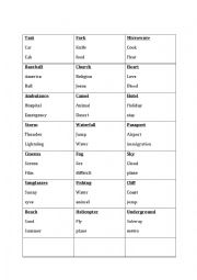 English Worksheet: Taboo (created for PET Exam class)