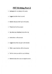 English Worksheet: PET Exam Writing Part 2