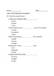 English Worksheet: computer