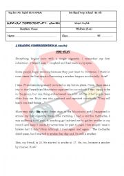 English Worksheet: Reading comprehension end-of term test n2