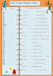 English Worksheet: past simple. Regular verbs.