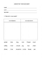 English Worksheet: environment