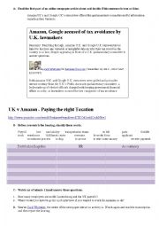 English Worksheet: Tax Avoidance