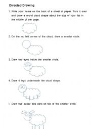 English Worksheet: Directed drwaing activity - drawing a sheep