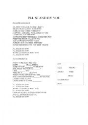 English Worksheet: ILL STAND BY YOU