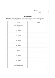 English Worksheet: My schedule