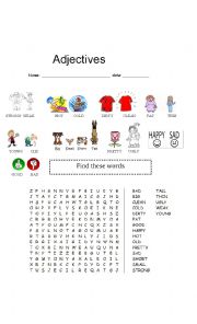 English Worksheet: Adjectives
