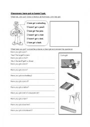English Worksheet: classroom