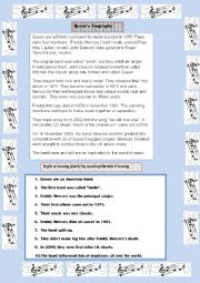 English Worksheet: Queens biography