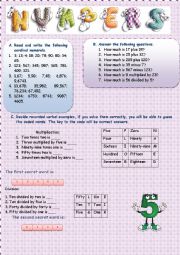 English Worksheet: Numbers