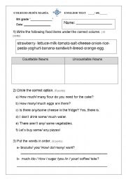 English Worksheet: Test for 6th grade