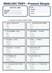 Multiple choice - PRESENT SIMPLE