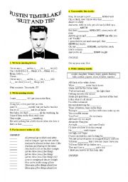 English Worksheet: JUSTIN TIMBERLAKE - SUIT AND TIE