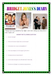 English Worksheet: BRIDGET JONESS DIARY - THE MOVIE