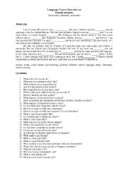 English Worksheet: Language Course Exercises on Schools and Jobs