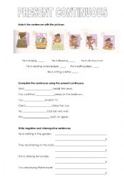 English Worksheet: Present Continuous