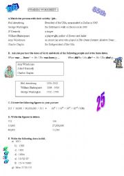 English Worksheet: Numbers