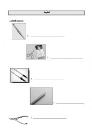 English Worksheet: hairdressing tools