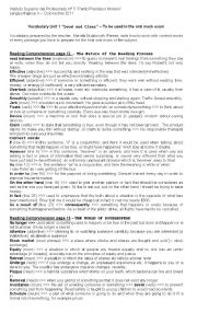 English Worksheet: CAE Masterclass Vocabulary unit 1