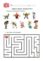 English Worksheet: Wreck it Ralph