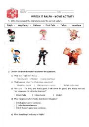 English Worksheet: Wreck it Ralph 3