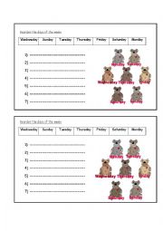 English Worksheet: days of the week 