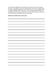 English Worksheet: Story Prompt About Helping Others