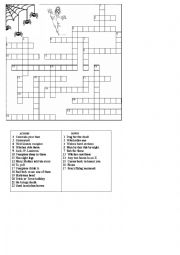 English Worksheet: Halloween crossword