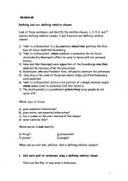 English Worksheet: Relative clauses