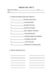 English Worksheet: ENGLISH EXAM FOR 4th level