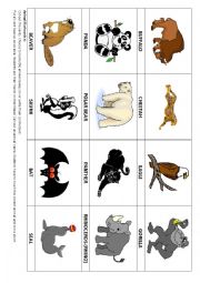 English Worksheet: Animal flashcards 4 & Game