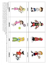 English Worksheet: People Flashcards & Activity 1