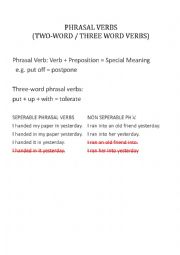 English Worksheet: Phrasal Verbs