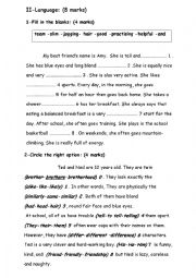 English Worksheet: language 8th form term3