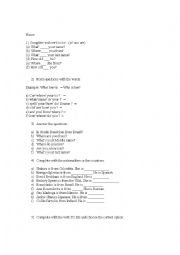 English Worksheet: Review Basic 1