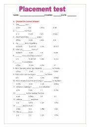 English Worksheet: Placement Test